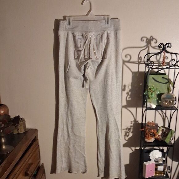 PINK Victoria's Secret Gray Drawstring Wide Leg Lounge Pants Size XS - Picture 6 of 6